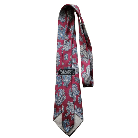 Christian Dior Men's All Silk Fabric Woven Tie 3.5" Width 60" Length Excellent - Picture 2 of 3